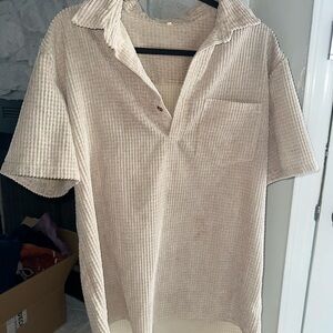 Waffle knit polo shirt